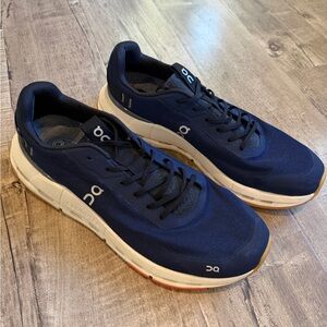 On Running Navy and White Men's Cloud Running Sneakers